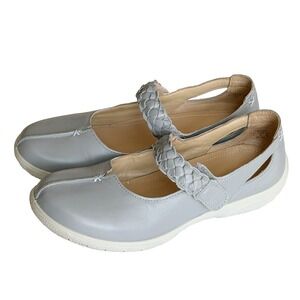 Hotter Women's 8 Slim Skake II Mary Jane Shoes Pebble Gray Leather England